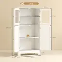 kleankin Bathroom Floor Cabinet, Freestanding Kitchen Cupboard with 2 Drawers, Adjustable Shelves and Tempered Glass Door, Wooden  Storage Unit for Living Room Kitchen Hallway image 2