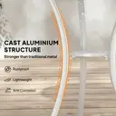 Outsunny 3 Pieces Garden Dining Set for 2, Cast Aluminium Outdoor Dining Set with 2 Armchairs and Round Dining Table with Parasol Hole, Garden Furniture Bistro Set, White image 4