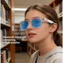 Verbex E13-C White Glasses, AI Glasses, Smart Glasses, Bluetooth Glasses, Music Playback, Call Answering, Wi-Fi Transmission, Voice Wake-up, Weather Forecast image 2