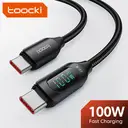 Toocki Câble USB-C 1 m 100 W charge rapide avec affichage LED compatible avec iPhone 17, 16, 15 Pro Plus, Pro Max Air, iPad Pro, Samsung Galaxy S24, S23, Switch, MacBook Air, Pixel image 0