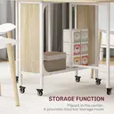 HOMCOM Dining Table Foldable Portable Oak Effect/White image 7