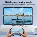XBJ Écran de projection 120 pouces 16:9 | Écran de projection double face pliable anti-froissement HD 4K portable, angle de vision large de 160°, cordes et crochets extra longs pour une installation facile, intérieur/extérieur home cinéma/fête dans le jardin image 3