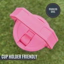 Milestone Travel Mug with Flip Straw Stainless Steel Double Walled Pink 890ml image 4