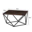 CLIPOP Square Coffee Table for Living Room, Industrial Wooden Sofa Side Table with Metal Frame, Centre Table 80x80x46cm Rustic Brown image 3