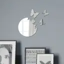 WhereHike Lot de 4 stickers miroir muraux en PVC Papillons argentés - 19 x 19 cm image 1