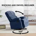 HONEYOU Fauteuil inclinable matelassé à bascule - Bleu image 6