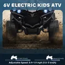 AIYAPLAY 6V Electric Ride on Car, Kids ATV 4 Wheeler with Music and LED Headlights, Indoor Outdoor Toy Car Black image 6