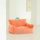ZEZE Salmon Stripe Plush Pet Bed for Cats Dogs, Enclosed Design for Security, Removable Washable, Fits Up to 15kg image 4
