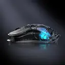 GravaStar Mercury M2 Transparent - Wireless Gaming Mouse, 26,000 DPl, 79g Ultralight, PAW3395, 5 RGB Modes, 5 Buttons, Tri-Mode (2.4GHz/Bluetooth/Cable) for PC & Mac - Transparent Black image 4