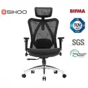 Sihoo M57 Chaise de bureau ergonomique en mesh avec soutien lombaire réglable, accoudoirs 3D, dossier haut respirant, noir image 0