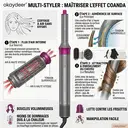 Okaydeer Air Styler avec Effet Coanda, Sèche-Cheveux Haute Vitesse 7 en 1 & Boucleur Automatique, Brosse à Air Chaud Ionique pour Séchage Rapide et Coiffage, sans Dommages Thermiques Extrêmes, Convient à Tous les Types de Cheveux, avec Étui de Voyage, Gris Métallique et Rouge Rose, D1 image 2