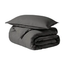 Housse de couette MENDALE - Ensemble de literie de qualité supérieure - Housse de couette 220*240 cm avec taie d'oreiller 80*80 cm - Microfibre douce brossée - Gris foncé et gris clair image 0