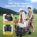 ochama Portable Camping/Outdoor Picnic Cart, Foldable & Collapsible, with Detachable Shade Canopy, 150L Basket Capacity, 300L Load Capacity, 150kg Weight Capacity image 4