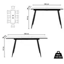 URBAN MEUBLE White Marble Effect Extendable Dining Table image 8