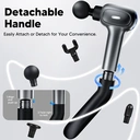 Arboleaf CM40F-Dual Length Extended Handle Massage Gun, Easy Reach to Back, 6 Intensity Levels, Long Battery Life, Brushless Motor Silent Massage image 6