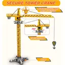 Friction-Powered Musical Container Truck Set (Comes with 6 Alloy Engineering Vehicles, Alloy Crane Tower, Catapult Function, Music Buttons and Engineering Scene Accessory Pack) image 4