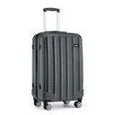 28" Large ABS Hard Shell Suitcase, Lightweight 4-Wheel Check-in Hold Luggage with Combination Lock (Grey) image 0