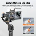 hohem Smartphone Gimbal Stabilizer with Adjustable CCT/RGB Fill Light image 9