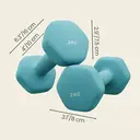 SONGMICSHOME  Dumbbell Set with Stand, Hand Weights Set for Home, 1 kg/2 kg/3 kg, Vinyl Coated, Pink, Aqua, and Blue image 2