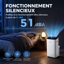 【Vente d'été】 Climatiseur mobile 3 en 1 AUX 12000 BTU, Wi-Fi et télécommande, 4 modes, Réfrigérant R290, Kit fenêtre inclus, Énergie classe A image 5