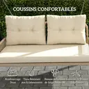 Outsunny Banc Suspendu en Résine Tressée 2 Places avec Coussins Amovibles et Lavables, Balancelle de Jardin Extérieure avec Chaînes en Acier, Charge 240 kg, 115x66x44cm, Beige image 3