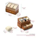 Oirlv Wooden Watch Box Storage Double-layer Jewelry Organizer Wrist Watch Storage Box Dust-proof Transparent Cover Jewelry Display Box image 9