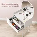 HOMCOM Modern Dressing Table with Arched Mirror, Makeup Table with 3 Drawers, Compact Vanity Desk for Bedroom, Small Spaces, 60 x 42.5 x 131 cm, White image 3