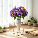 Yuejia Lot de 3 bouquets de fleurs artificielles en soie hibiscus tropical violet - 45 cm image 8