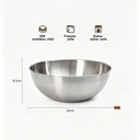 PURECOOK 304 Rolled Rim Japanese-Style Fruit Salad Bowl Collection | 4-Piece Natural Finish Salad Bowl Set image 7