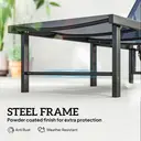 Outsunny Sun Loungers for Garden Set of 2, 5-Level Adjustable Reclining Sun Lounger Chairs, Flat Garden Lounger Sunbed with Texteline Seat, Steel Frame for Patio, Beach, Dark Blue image 5