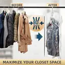 TAILI Hanging Vacuum Sealer Storage Space Saver Bags for Clothes, Suits, Coats or Jackets, 4 Pack Jumbo 53x27.6 Inches, Clear image 1