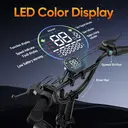 URLIFE VTT électrique pliable, Vélo électrique 20 pouces 4,0 pneus larges, Batterie amovible 48 V 13 Ah, Longue autonomie 80-100 km, Double suspension, 7 vitesses, Adulte, LED, Écran numérique Noir image 5