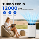 【Vente d'été】 Climatiseur mobile 3 en 1 AUX 12000 BTU, Wi-Fi et télécommande, 4 modes, Réfrigérant R290, Kit fenêtre inclus, Énergie classe A image 2