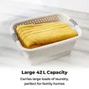 Tower Collapsible Laundry Basket with Pop-Up Design 42L, Latte image 4