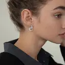 Ever Faith Stud Earrings Matte Silver Plated Love Knot Stud Earrings, Hypoallergenic Earrings image 5