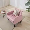 Fauteuil GRAVFORCE Wing pour Salon ou Chambre – Fauteuil Moderne et Confortable en Velours Rose Élégant, Capacité de Charge 136 kg image 3