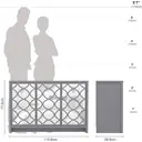 Galano Iris 3 Door Sideboard – Storage Cabinet with Drawers for Living Room, Bedroom & Kitchen, Grey image 2