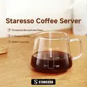 STARESSO Pour Over Coffee Maker with Double Stainless Filter 20 fl oz, Thickened Heat-Resistant Borosilicate Glass Pour Over Coffee Dripper, 600ml Clear, FG6 image 6