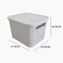 Strata Medium Urban Store Basket with Lid Cool Grey 14L image 2