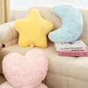 Cute Plush Pillow for Couch Bed Sofa Soft Half Moon Star Pillow with Room Decor for Bedroom Living Room Dorm Birthday Party Favors,heart image 4