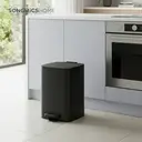 SONGMICSHOME  20L Trash Can, Kitchen Garbage Can, Soft Close and Stays Open, Black image 3