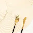 PP Round Placemat
Zhongyuan Pearl Rice，Set of 6 Round Braided Placemats Table Mats for Dining Tables Washable Non-Slip Place Mats 15 inch for Home Decoration image 7