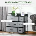 HOMCOM Chest of Drawers with 7 Foldable Drawers, 3-Tier Fabric Bedroom Dresser, Clothes Storage Unit for Bedroom, Living Room image 5