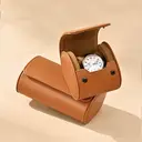 Oirlv Boîtier à montre de voyage 1 emplacement en cuir de luxe - Marron image 4