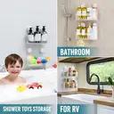TAILI Shower Caddy Suction Cup, Heavy Duty Bathroom Organizer, Removable Shelves for Inside Shower, Shampoo, Waterproof Suction Plastic Storage for Bathroom Accessories Holder, Frosted Clear image 3