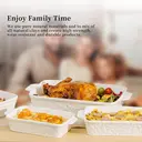 Dafuceramic Casserole Dishes for Oven, Baking Dishes, Ceramic Bakeware Sets of 4, Rectangular Baking Pan Set with Handles for Baking, Casserole, Kitchen, Wedding Gift,White image 4