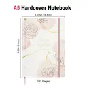 Jubiluu Carnet ligné A5 à couverture rigide texturée avec marque-pages et élastique - Pink Marble image 2