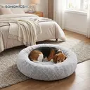 SONGMICS Panier pour chien avec bords surlevés rond gris clair - 90 x 20 cm image 2