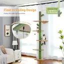PAWZ Road 229-275 cm Cactus Krabpaal van Vloer tot Plafond met Verstelbare Hoogte, 5-Laagse Kattentoren met Gezellige Hangmat, Platformen en Hangende Balletjes image 5