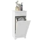 HOMCOM Bathroom Laundry Cabinet, Bathroom Cabinet with Laundry Basket and Drawer, 40 x 40 x 90.5cm, White image 0